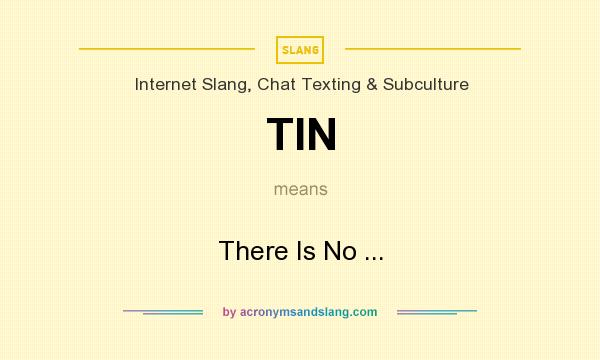 What does TIN mean? It stands for There Is No ...