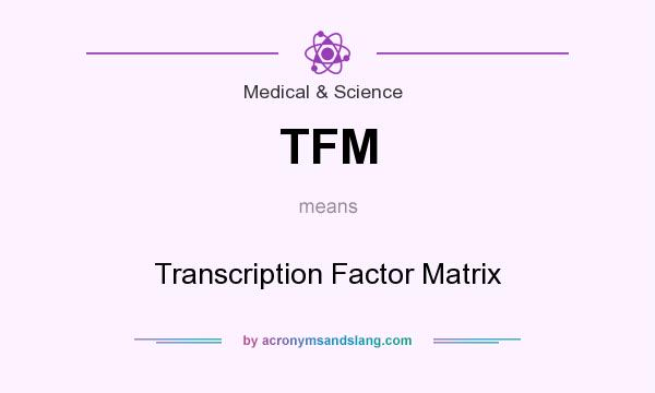 What does TFM mean? It stands for Transcription Factor Matrix