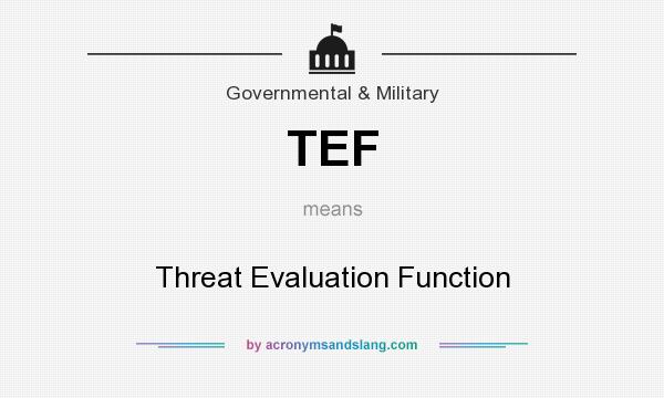 What does TEF mean? It stands for Threat Evaluation Function