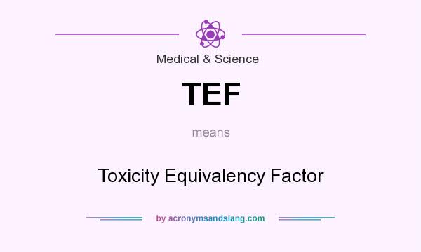 What does TEF mean? It stands for Toxicity Equivalency Factor