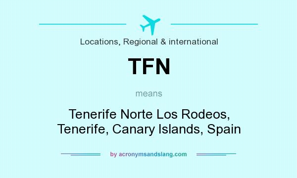 What does TFN mean? It stands for Tenerife Norte Los Rodeos, Tenerife, Canary Islands, Spain