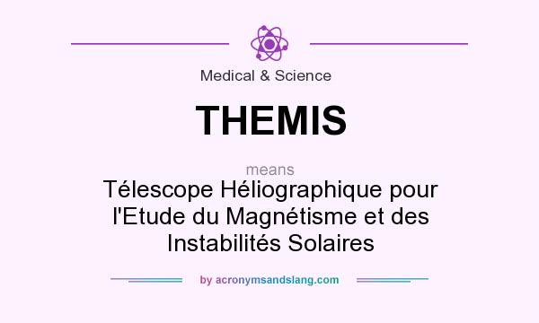 What does THEMIS mean? It stands for Télescope Héliographique pour l`Etude du Magnétisme et des Instabilités Solaires