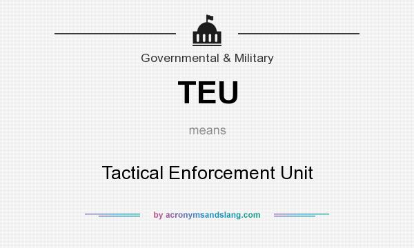 What does TEU mean? It stands for Tactical Enforcement Unit