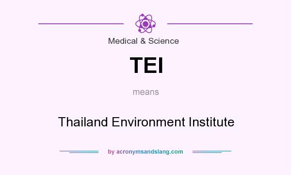 What does TEI mean? It stands for Thailand Environment Institute