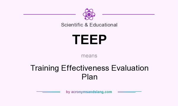 What does TEEP mean? It stands for Training Effectiveness Evaluation Plan