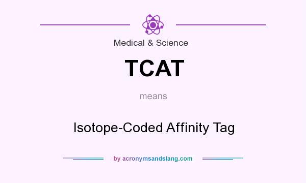What does TCAT mean? It stands for Isotope-Coded Affinity Tag