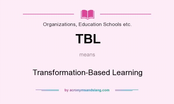 What does TBL mean? It stands for Transformation-Based Learning