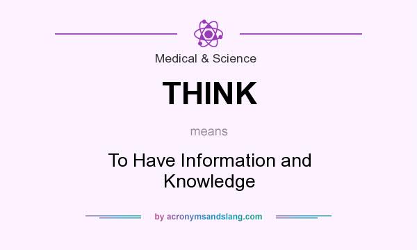 What does THINK mean? It stands for To Have Information and Knowledge