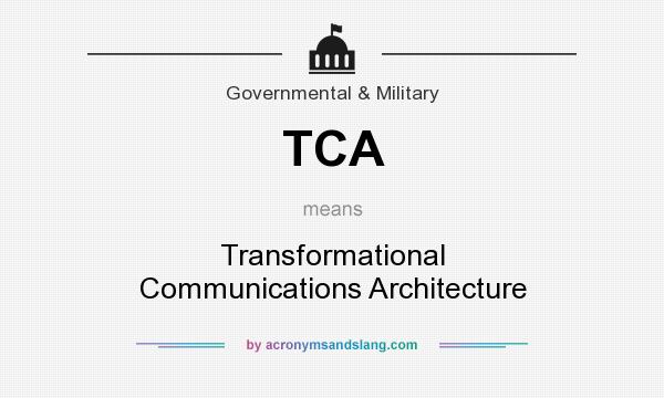 What does TCA mean? It stands for Transformational Communications Architecture