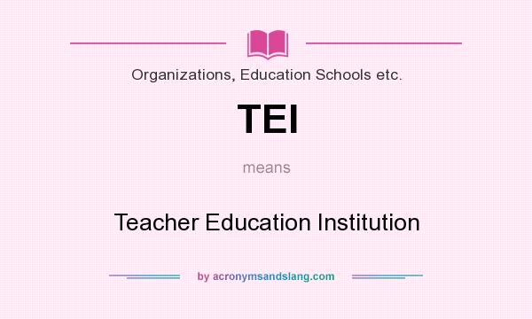 What does TEI mean? It stands for Teacher Education Institution