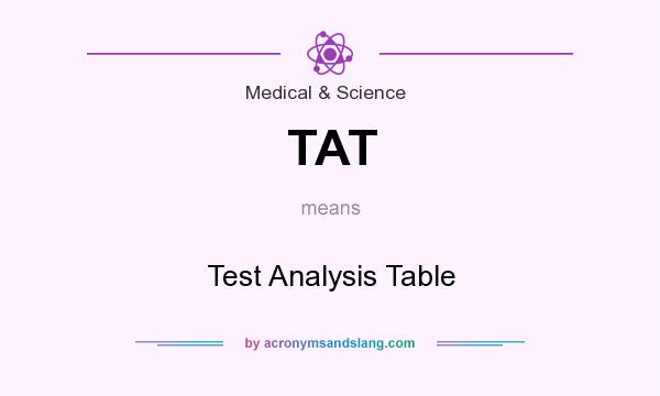 What does TAT mean? It stands for Test Analysis Table