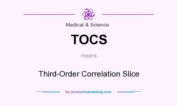 What does TOCS mean? It stands for Third-Order Correlation Slice