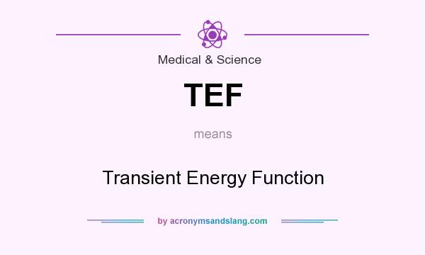 What does TEF mean? It stands for Transient Energy Function