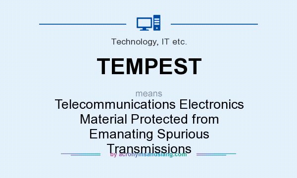 What does TEMPEST mean? It stands for Telecommunications Electronics Material Protected from Emanating Spurious Transmissions