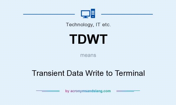What does TDWT mean? It stands for Transient Data Write to Terminal