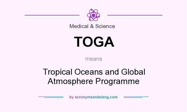 What does TOGA mean? It stands for Tropical Oceans and Global Atmosphere Programme