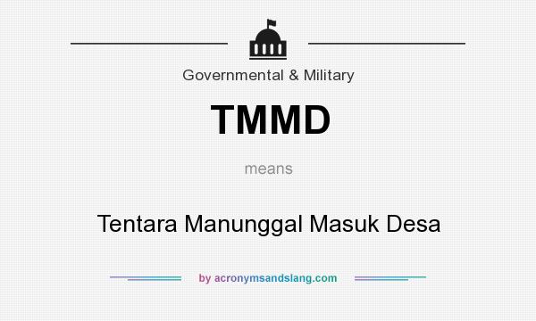 What does TMMD mean? It stands for Tentara Manunggal Masuk Desa