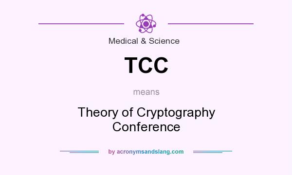 What does TCC mean? It stands for Theory of Cryptography Conference