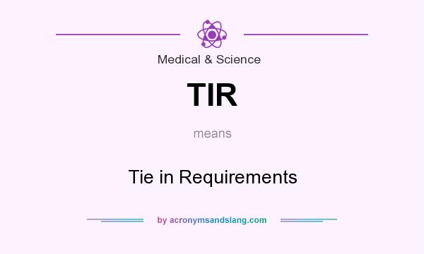 What does TIR mean? It stands for Tie in Requirements