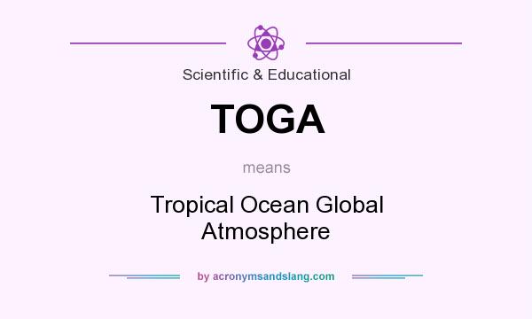 What does TOGA mean? It stands for Tropical Ocean Global Atmosphere