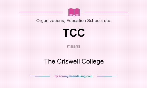 What does TCC mean? It stands for The Criswell College