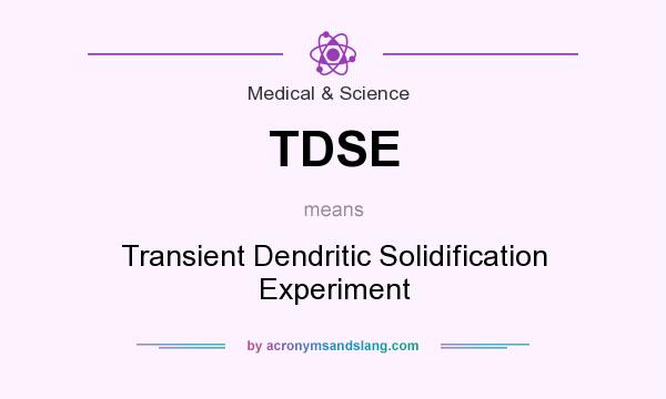 What does TDSE mean? It stands for Transient Dendritic Solidification Experiment