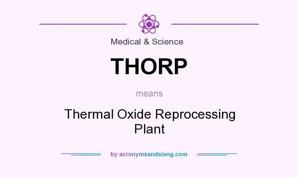 What does THORP mean? It stands for Thermal Oxide Reprocessing Plant
