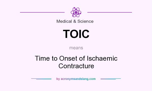What does TOIC mean? It stands for Time to Onset of Ischaemic Contracture