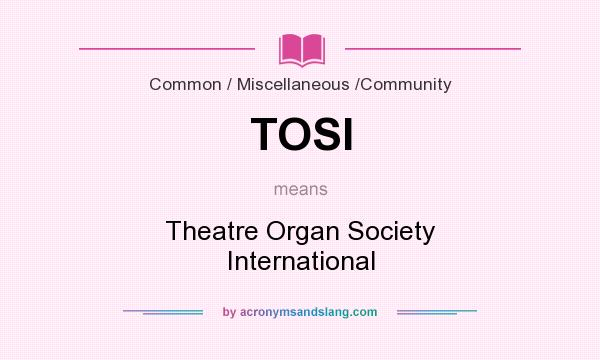 What does TOSI mean? It stands for Theatre Organ Society International