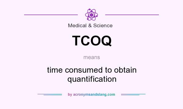 What does TCOQ mean? It stands for time consumed to obtain quantification