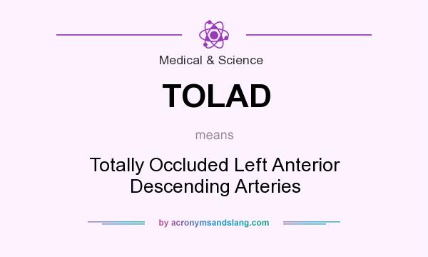 What does TOLAD mean? It stands for Totally Occluded Left Anterior Descending Arteries
