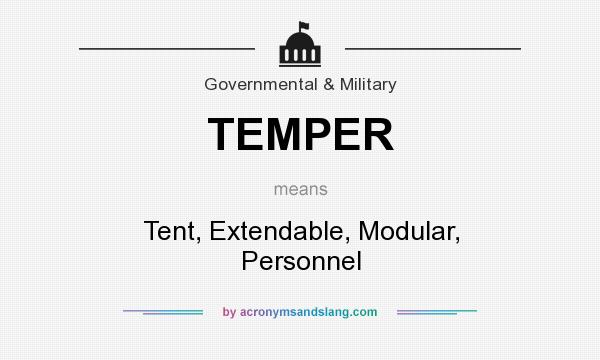 What does TEMPER mean? It stands for Tent, Extendable, Modular, Personnel