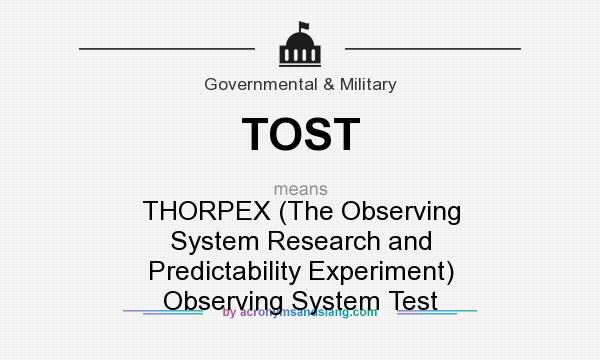 What does TOST mean? It stands for THORPEX (The Observing System Research and Predictability Experiment) Observing System Test