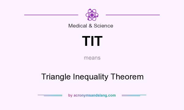 What does TIT mean? It stands for Triangle Inequality Theorem