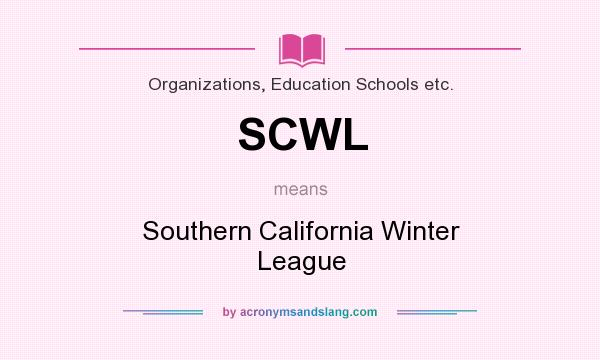 What does SCWL mean? It stands for Southern California Winter League