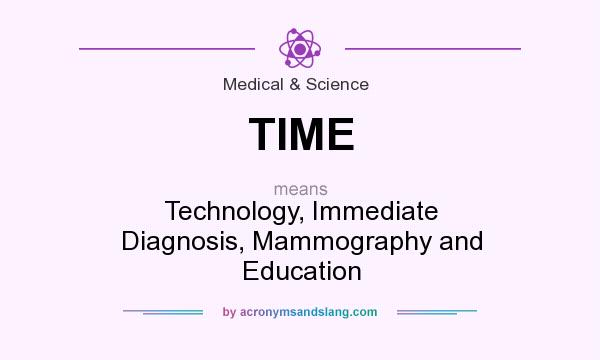 What does TIME mean? It stands for Technology, Immediate Diagnosis, Mammography and Education