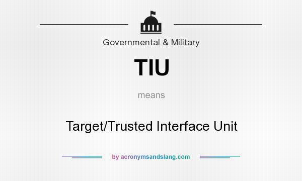 What does TIU mean? It stands for Target/Trusted Interface Unit