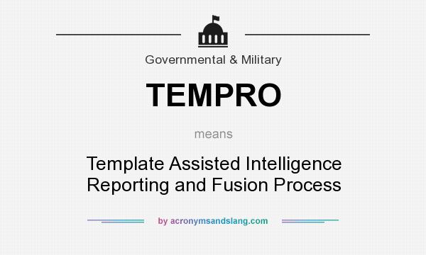 What does TEMPRO mean? It stands for Template Assisted Intelligence Reporting and Fusion Process