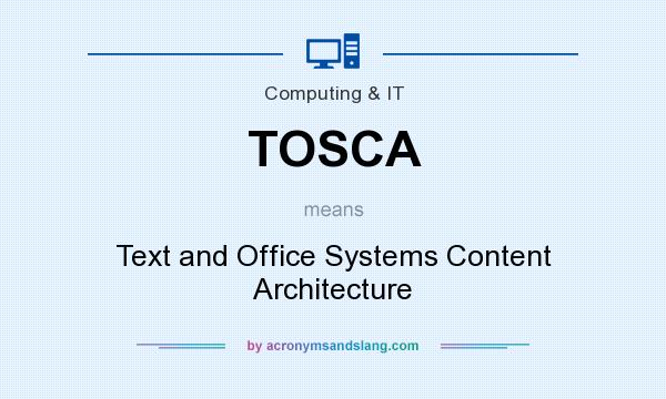 What does TOSCA mean? It stands for Text and Office Systems Content Architecture
