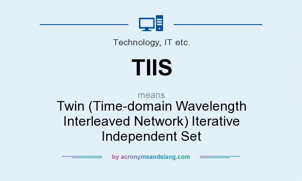 What does TIIS mean? It stands for Twin (Time-domain Wavelength Interleaved Network) Iterative Independent Set
