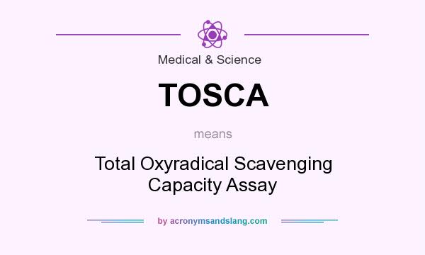 What does TOSCA mean? It stands for Total Oxyradical Scavenging Capacity Assay