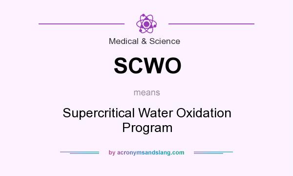What does SCWO mean? It stands for Supercritical Water Oxidation Program