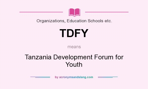 What does TDFY mean? It stands for Tanzania Development Forum for Youth