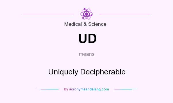 What does UD mean? It stands for Uniquely Decipherable
