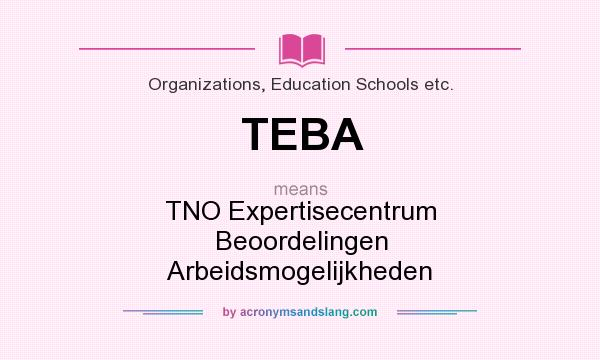 What does TEBA mean? It stands for TNO Expertisecentrum Beoordelingen Arbeidsmogelijkheden