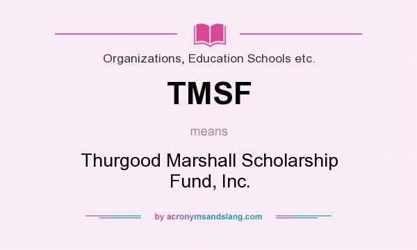 What does TMSF mean? It stands for Thurgood Marshall Scholarship Fund, Inc.