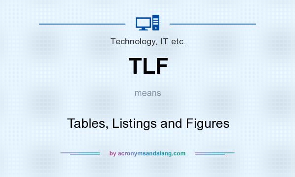 What does TLF mean? It stands for Tables, Listings and Figures
