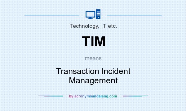 What does TIM mean? It stands for Transaction Incident Management
