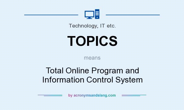 What does TOPICS mean? It stands for Total Online Program and Information Control System
