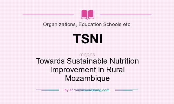 What does TSNI mean? It stands for Towards Sustainable Nutrition Improvement in Rural Mozambique